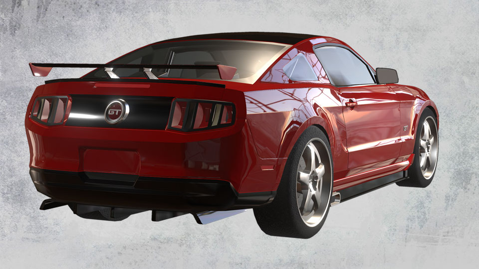 Imagen renderizada en 3D de un Ford GT